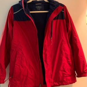 L.L.Bean fleece-lined tween rain coat